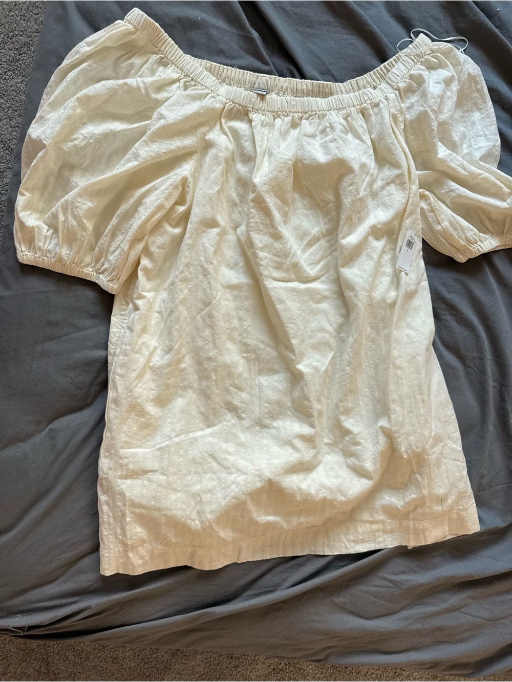 Old Navy Off-Shoulder Puff-Sleeve Blouse - Cream